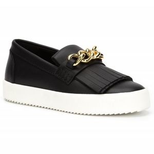 GIUSEPPE ZANOTTI 'MAY LONDON' BLK LOW TOP SLIP-ONS